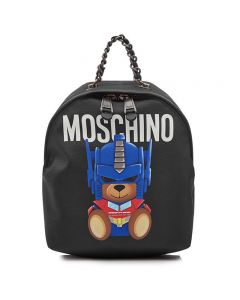 Moschino Transformer Bear Women Medium Leather Backpack Black