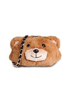 Moschino Teddy Bear Women Small Fur Shoulder Bag Brown