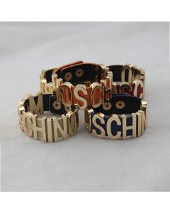 Moschino Logo Leathers Women Leather Bracelets