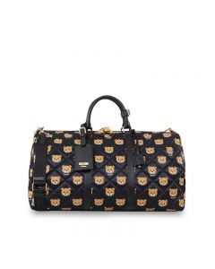 Moschino Teddy Bears Women Leather Travel Bag Black