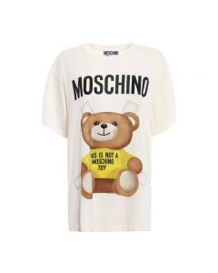 Moschino Cross Bear Women Short Sleeves T-Shirt White/Yellow