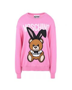 Moschino Playboy Bear Women Long Sleeves Sweater Pink