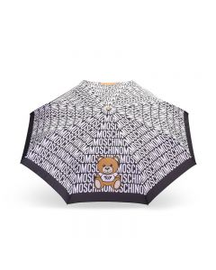 Moschino Logo Toy Bear Women Mini Umbrella Black