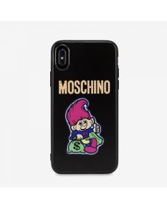 Moschino Good Luck Trolls iPhone Case Black/Rose