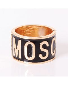 Moschino Logo Letter Women Hinge Bracelet Black