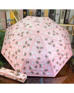 Moschino Letters Bears Women Mini Umbrella Pink