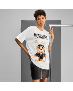 Moschino Loves Printemps Bear Women Short Sleeves T-Shirt White