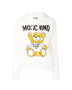 Moschino Brushstroke Teddy Bear Women Long Sleeves Sweatshirt White