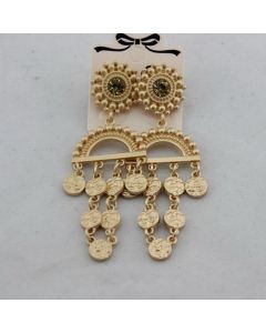 Moschino Baroque Coins Women Earrings Gold