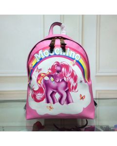 Moschino My Little Pony Women Medium Leather Backpack Pink