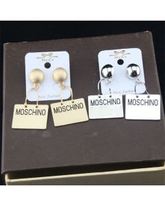 Moschino Logo Plate Women Earrings
