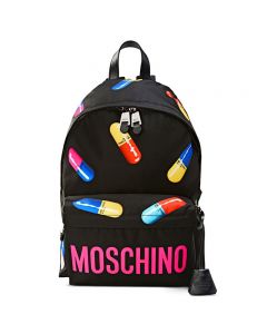 Moschino Casual Pills Women Large Techno Fabric Backpack Black