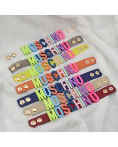 Moschino Rainbow Logo Women Leather Bracelets