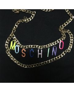 Moschino Rainbow Logo Women Chain Waist Gold