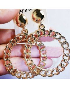 Moschino Chain Circle Women Earrings Gold