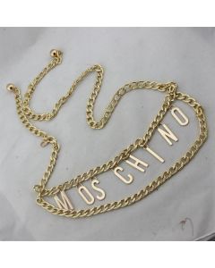 Moschino Logo Women Chain Waist Gold