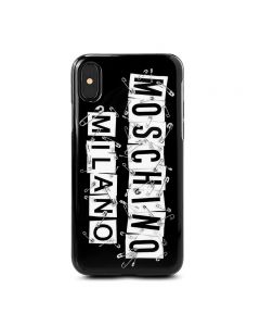 Moschino Safety Pin Tags iPhone Case Black