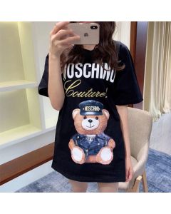 Moschino Loves Printemps Bear Women Short Sleeves T-Shirt Black