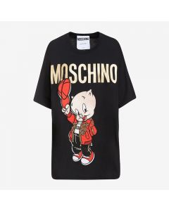 Moschino Chinese Pig Year Women Short Sleeves T-Shirt Black